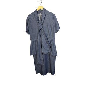 Eien Womens 3XL Peplum Dress With Tie & Zipper